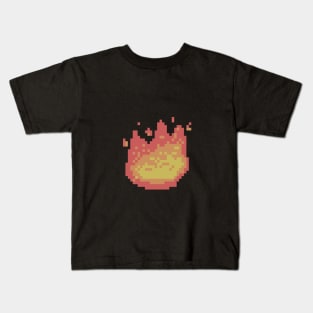 Fire Pixel Art Kids T-Shirt